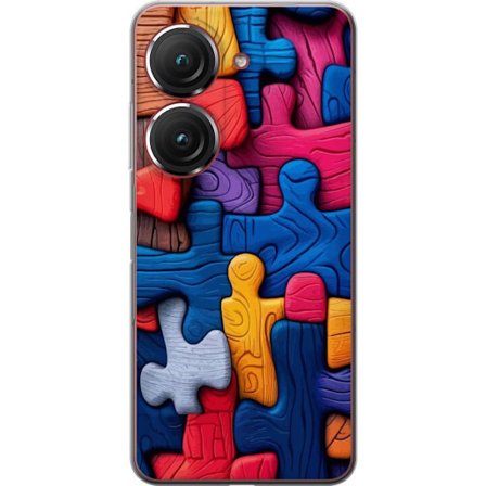 Yhteensopiva Puhelinkuori Asus Asus Zenfone 9 Leikkisä kuvitus Stitchin kanssa vaaleanpunaisissa omenoissa pehmeässä pastellidesignissa, jossa yhdi