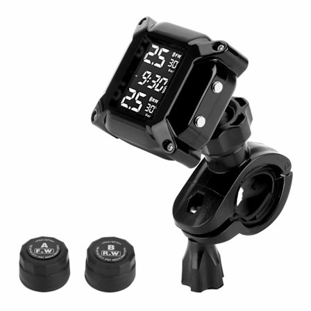 Motorcykel TPMS Moto Däcktrycksövervakningssystem med 2 Externa Sensorer LCD-Display Anti-off Vattentätt Billarmsystem