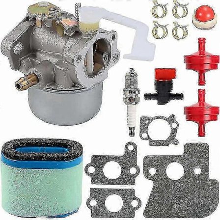 698055 Erstatningsforgasser for Briggs & Stratton 690152 694203 121602 121607 121612 motorer, med 697029 690610 luftfilterpakninger drivstoffilter hwy