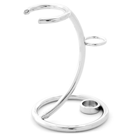 Sølvfarvet Holder til Ragekniv & Børste til mænd - Barberstativer