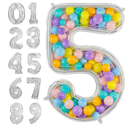 Uppblåsbar Ballongram Siffra Silver