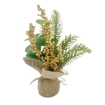 Pieni joulukuusi marjoilla, pieni pöytäjoulukuusi, keinotekoinen kimppu, loma-sisustus toimistohuoneen työpöydälle Qinghai