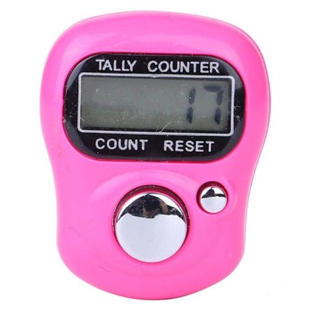 Elektronisk Finger Counter Finger Ring Timer ROSE RED