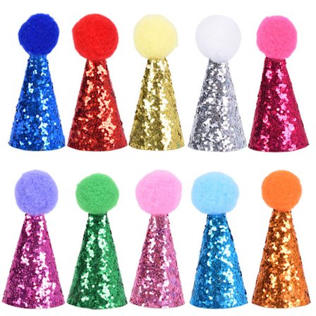 10 stk. fødselsdagshat til hunde, fødselsdagshat til katte med mini partyhatte til udstoppede dyr, justerbare pandebånd, søde fødselsdagshatte P