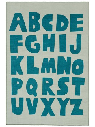 Washable Kids Rug Number Alphabet Light Green/Green Small Oeko-Tex