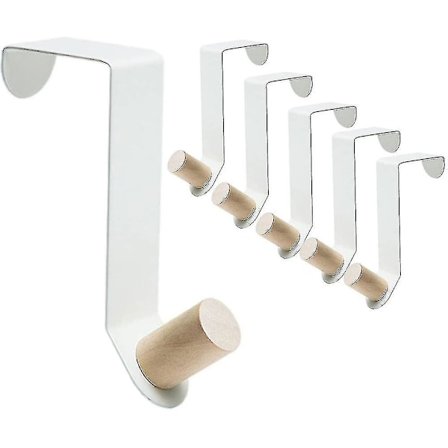 Över dörrkrokar 6-pack dörrhanddukshängare för galgar robusta metallkrokar för att hänga rockar, väskor, (