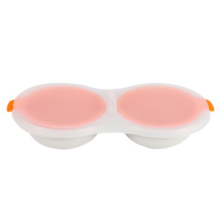 Drenering Egg Boiler Set Dobbeltlags Mikrobølgeovn Egg Poacher Frokost Egg Komfyr