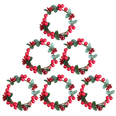 Julelysestage med bærkrans lysring glas tealight lysestage dekorativ til hjem bryllup stue soveværelse indretning