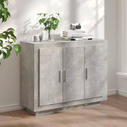 Vidaxl Skänk Betonggrå 92x35x75 Cm Konstruerat Trä Grå