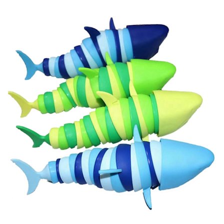 Fidget Hai 3D-printet Artikuleret Delfin Fidget Leke Leker Stor Hai Sensorisk Leker for Voksne Barn Lindring Anti Angst Valentinsdagsgaver (Hai)