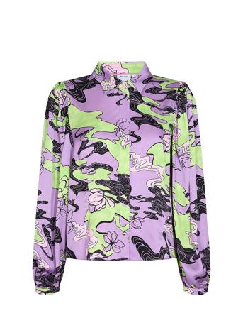 Nuwanda Shirt Bluse Langermet Lilla Nümph*Betinget Tilbud