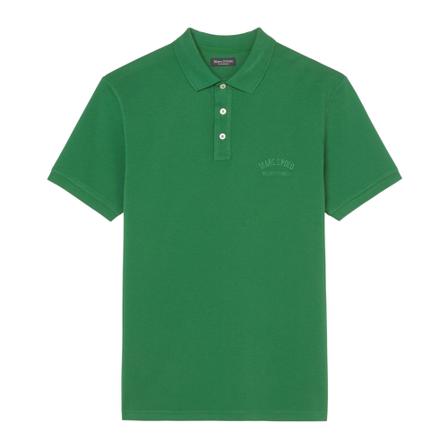Marc O'Polo Short-sleeved regular polo shirt in piqué fabric Grøn, Herre