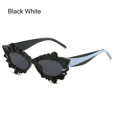 Cat Eye Solglasögon Oregelbundna solglasögon SVART VIT SVART VIT