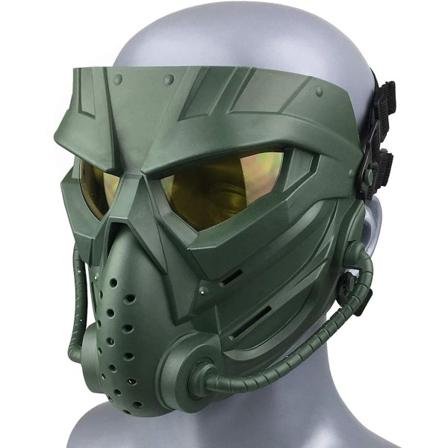Airsoft / Sykkelmaske, Utendørsbruk, Full Face Masks Taktisk Anti-tåke CS Cosplay Halloween for Voksne og Ungdom Grønn