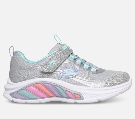 Skechers, S-Lights: Rainbow Cruisers - Glitzy Glow, 32, Sølv, Pige