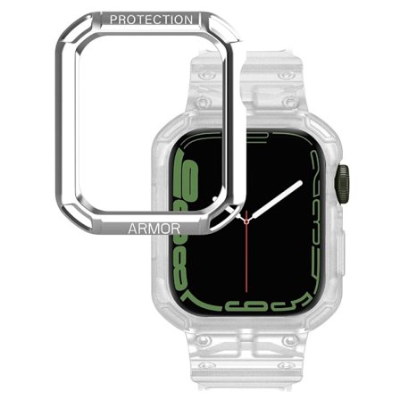 Apple Watch Series 8 (45 mm) armband i stil med skydd - Silver / Transparent