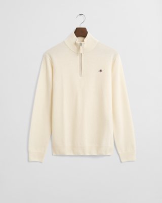 GANT - Lammeullsgenser med half-zip til herre cream