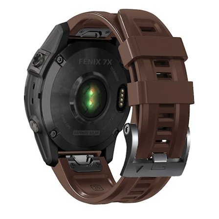 Silikonarmband för Garmin Tactix 7 Pro/Fenix 7X/Fenix 6X Pro, 26 mm, med svart spänne
