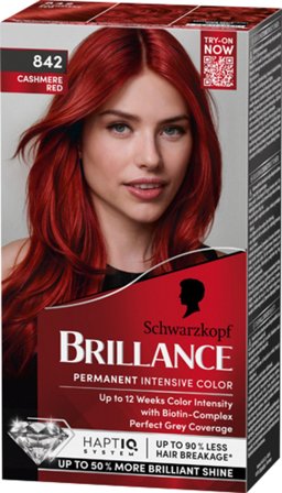 Schwarzkopf Brillance 842 Cashmere Red (W) 842 Cashmere Red, Hår, Hårfarve, Permanent Hårfarve