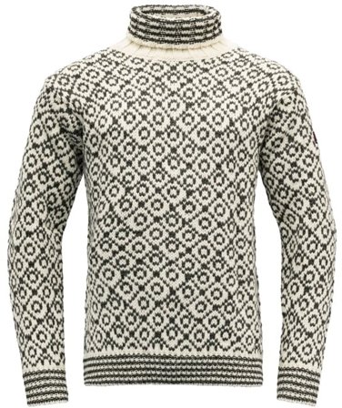 Devold Svalbard Sweater High Neck Unisex Off White/Anthracite