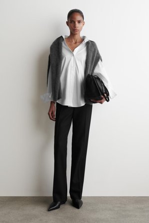 COS Femme Chemise À Col Ouvert En Coton in Blanc