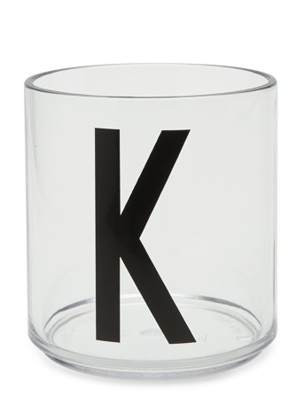 Design Letters Kids Personal Drinking Glass A-Z - White - Ø7CM
