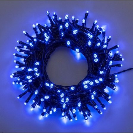(Blå) 20 meter, 200 LED-perler, ideel til både indendørs og udendørs brug