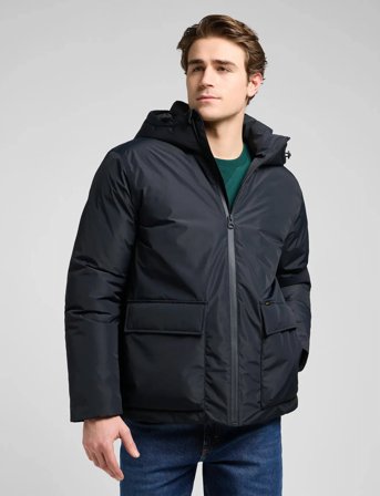 Lee Jeans Hooded Short Puffer - Black - XL