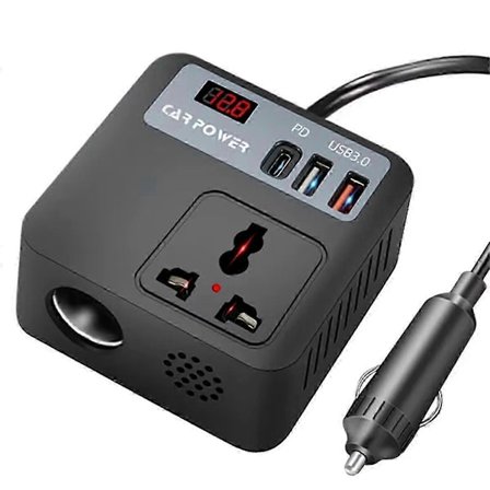 Bilomformer 12v til 220v Billader Lastebil Multifunksjonell Bil Strømbrett Konverter