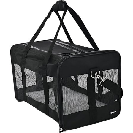 Hunde- og kattebur, myk transportbur for katt og hund, svart