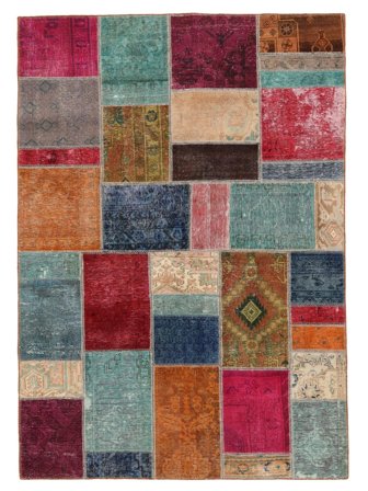 Patchwork Vloerkleed Handgeknoopt 167X237 Donkerrood/Donkergroen Perzië/Iran