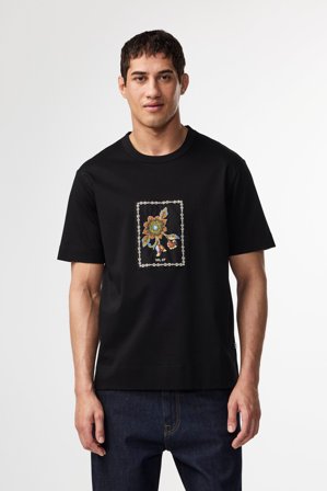 NN.07 Pedro T-Shirt Herren Schwarz Bio-Baumwolle