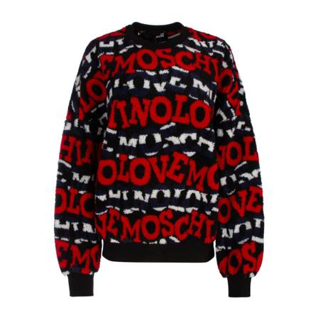 Love Moschino Round-neck Strik Sort, Dame