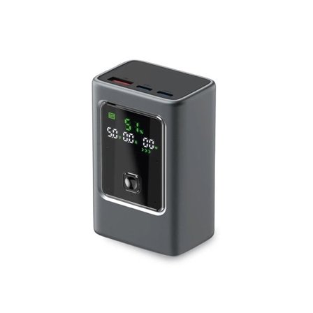 Powerbank SBS 10000mAh PD 35W LCD-näytöllä - harmaa