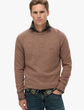 Superdry Wool Blend Jumper - Brown - S