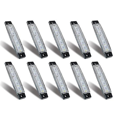 10 stk båtlys, 12v 24v vanntett båt interiør navigasjonsstripe lys dekk akterspeil trinn cockpi