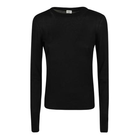 Saint Laurent, Long Sleeve Tops Czarny, Kobieta, Rozmiar: M