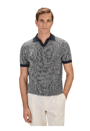 John Henric Polo S/s Vertical Stripe Sweater (lucas) T-shirts Herr M