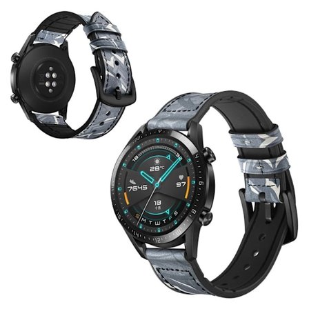 Huawei Watch GT 2 46mm aito nahkainen kellonauha - Tummansininen / Naamiointi
