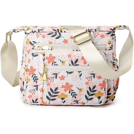 Crossbody-väskor för kvinnor Stora Multi Pocket Casual Travel Bag Messenger Bags för shopping Vandring Daglig användning (Färgglada blommor)