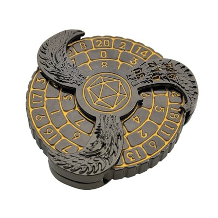 7 i 1 Fingertupp-Gyroskop DND Terninger Roulette (Svart og Gull)