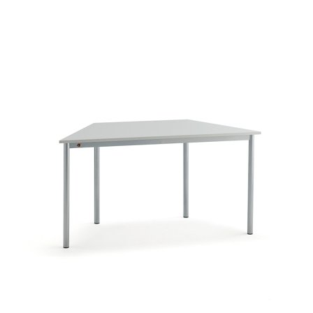 Tisch BORÅS TRAPETS, 1400x700x720 mm, Laminat grau, alu-grau