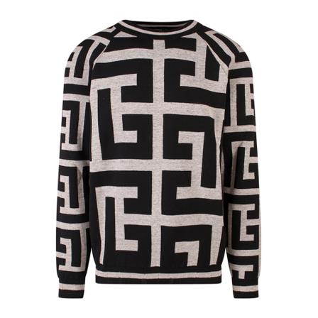 Balmain Strik Yh1Ke030Kc45 Sort, Herre Strik