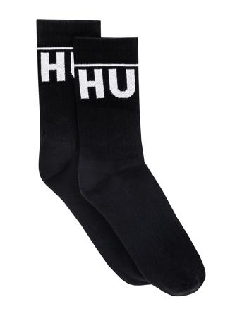 2P Qs Rib Iconic Cc Underwear Socks Regular Socks Svart HUGO*Betinget Tilbud
