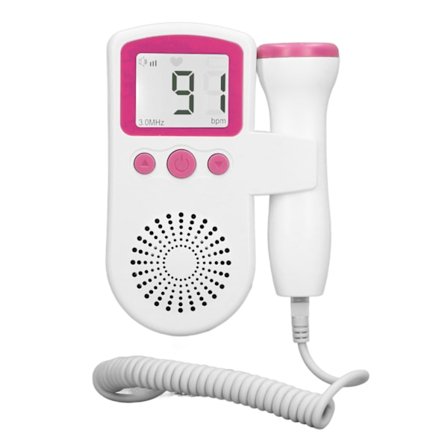 3.0MHz Fostrets Hjerteslagsmonitor Høj Sensitivitet LCD Fostrets Lyd Hjerteslagsdetektor Pink