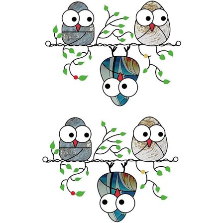 2 stk. farvet glasugle til ophæng i vinduet, håndmalede fugle solfanger ophængsdekoration, gaver til fugleelskere, til væg, dør, vindue, hjem og 