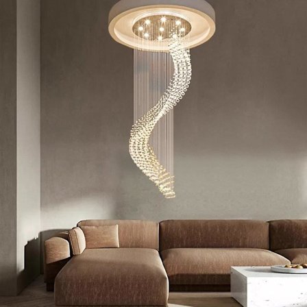 50cm Lanterne Design Lysekrone Guld Hængende Lampe Metal Led