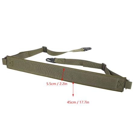 To-punkts skuldergeværrem Taktik Airsoft Montering Bungee System Kit Geværrem (Hærfarvet Grøn)