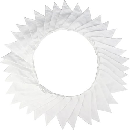 10 m stofvimpel, smuk vimpelguirlande stof hvid [JUN]