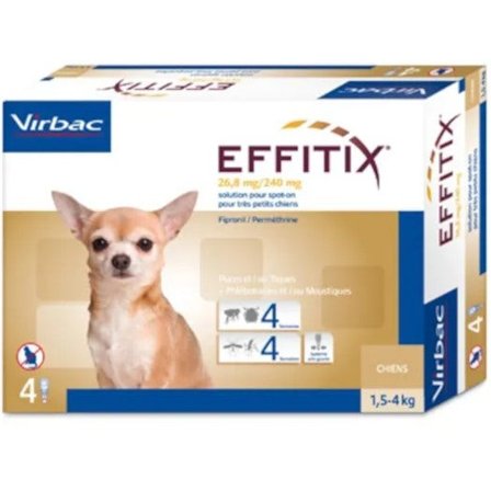 Effitix Spot-On Soluzione 4 Pipette 0.44ml 26,8mg+240mg Cani Da